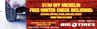 $120 OFF Michelin Free Winter Check
