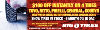 $100 OFF Instantly On 4 Tires