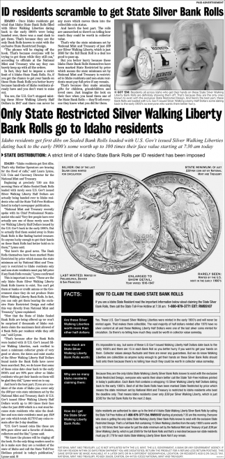 ID Residents Scramble to Get State Silver Bank Rolls