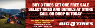 Buy 3 Tires Get One Free Sale