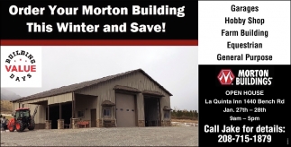 Order Your Morton Building This Winter And Save!