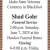 Funeral Schedules