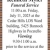 Funeral Schedules
