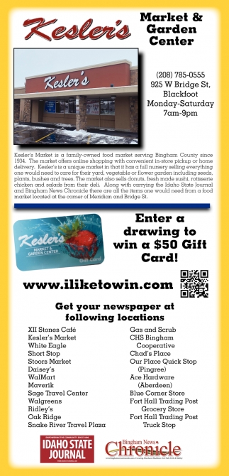 Enter A Drawing To Win A $50 Gift Card!