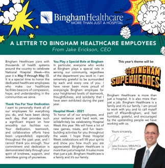 A Letter to Bingham Healthcare Employees