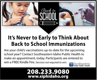 It's Never To Early To Think About Back To School Immunizations