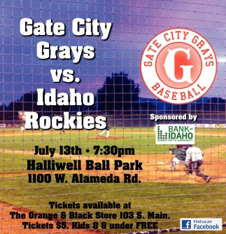 Gate City Grays vs Idaho Rockies
