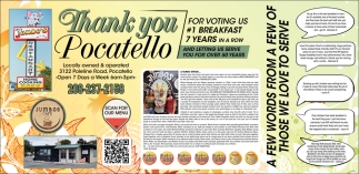 Thank You Pocatello For Voting Us #1 Breakfast