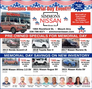 Simmons Memorial Day Event!