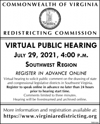 Virtual Public Hearing