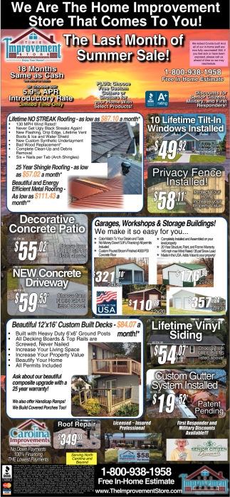 We Are The Home Improvement Store That Comes To You!