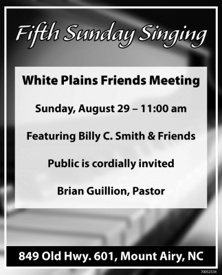 Fifth Sunday Singing