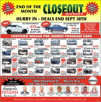 Certified Nissan Pre-Owned Program Cars