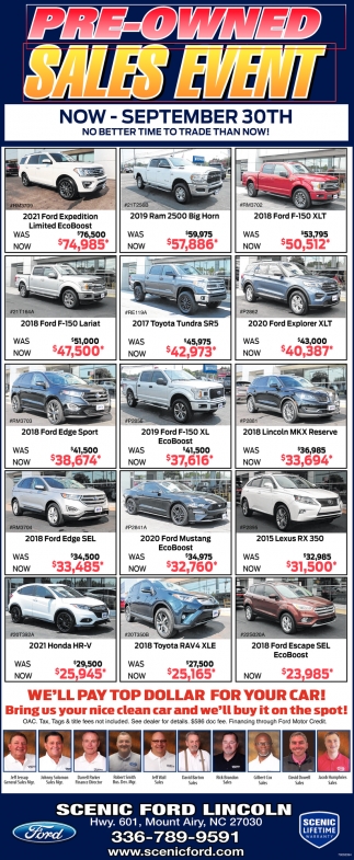 Pre Owned Sales Event