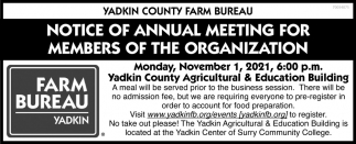 Notice Of Annual Meeting For Members of The Organization