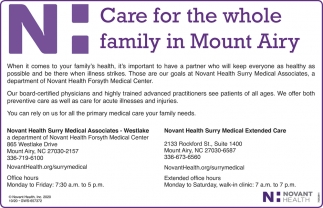 Care For The Whole Family In Mount Airy