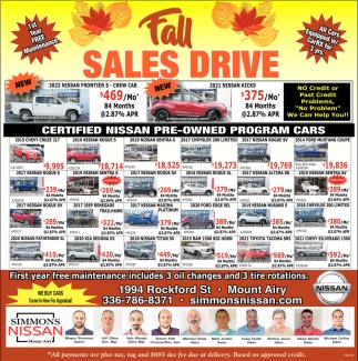 Fall Sales Drive