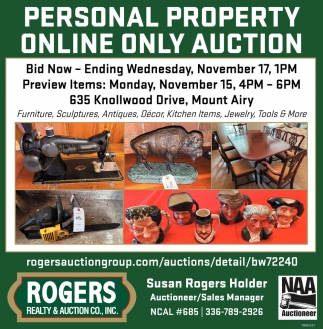 Personal Property Online Only Auction