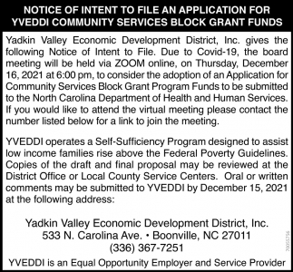 Notice Of Intent To File An Application