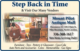 Step Back In Time & Visit Our Many Vendors