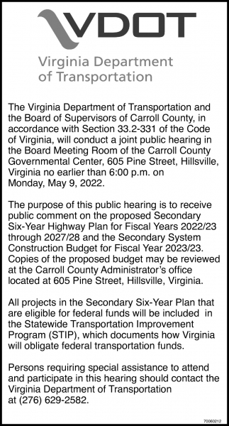 Virginia Department Of Transportation