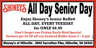 Enjoy Shoney's Senior Buffett