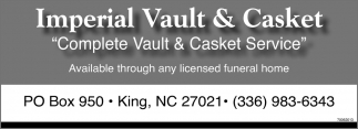 Complete Vault & Casket Service