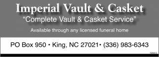 Complete Vault & Casket Service