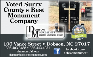 Voted Surry County's Best Monument Company