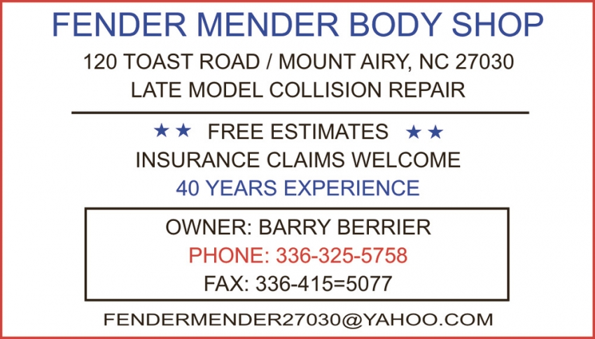 Fender Mender Body Shop