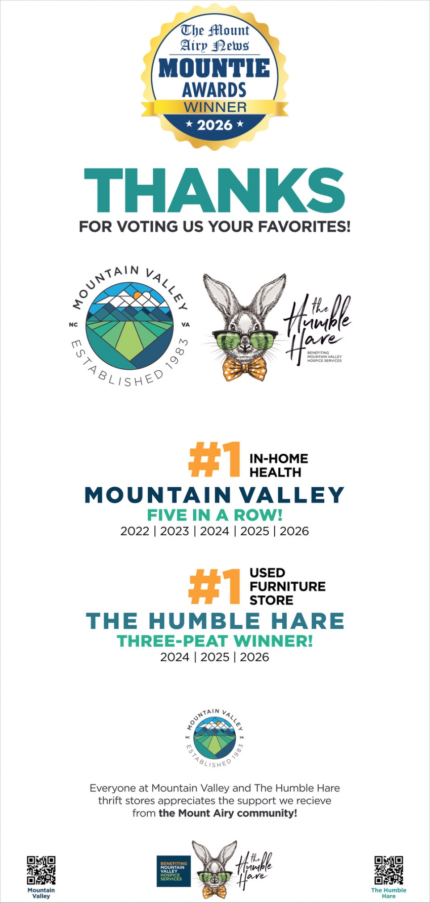 Mountain Valley Hospice & Palliative Care - The Humble Hare