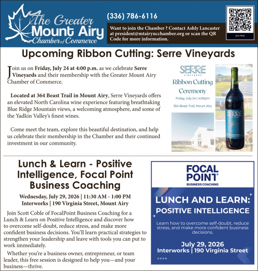 Ribbon Cutting & Lunch & Learn Workshop (July 24 & 29, 2026) )