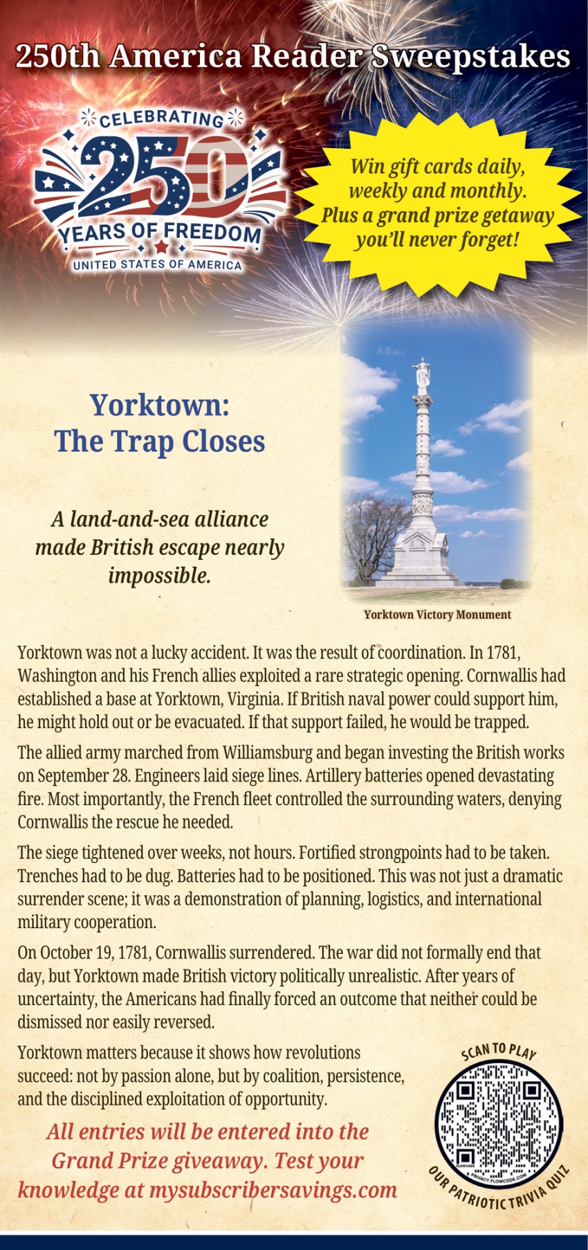 Celebrate 250 Years of Freedom Contest