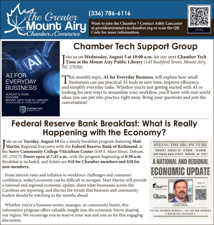 AI Workshop & Federal Reserve Breakfast (August 5&18, 2026)