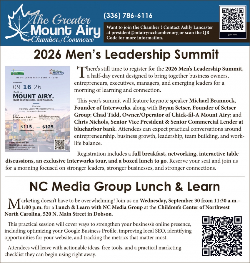 The Greater Mount Airy Chamber of Commerce