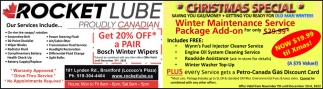 Christmas Special Rocket Lube Brantford ON