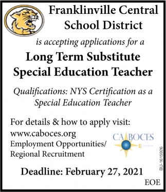 Long Term Substitute Special Education Teacher