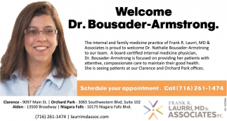 Welcome Dr. Bousader-Armstrong