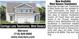 Now Available West Seneca Townhomes