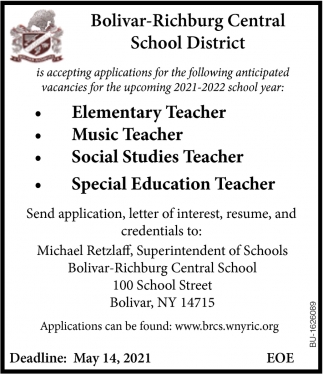 Elementary Teacher, Music Teacher, Social Studies Teacher, Special Education Teacher