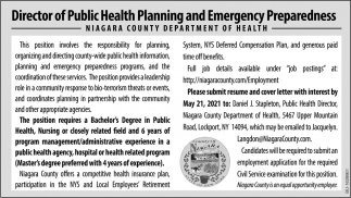Director of Public Health Planning and Emergency Preparedness
