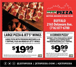 Large Pizza & Jet Wings at $19,99