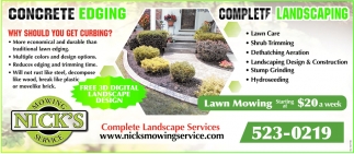 Concrete Edging & Complete Landscaping