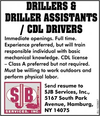 Drillers & Driller Assistant/CDL Drivers