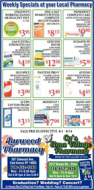 Weekly Specials at your Local Pharmacy