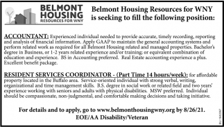 Accountant, Resident Services Coordinator