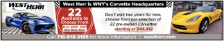 West Herr is WNY's Corvette Headquarters