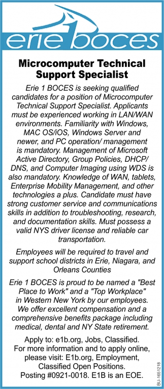 Microcomputer Technical Support Specialist