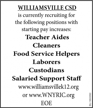 Teacher Aides, Cleaners, Food Service Helpers, Laborers, Custodians, Salaried Support Staff
