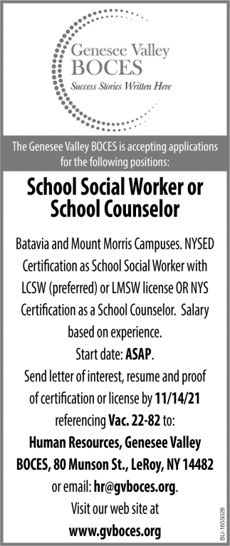 School Social Worker or School Counselor